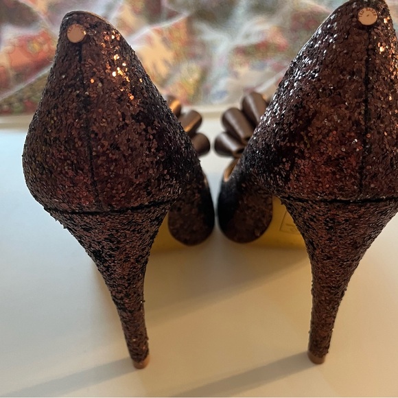 NWT Ted Baker London “Mayter” Closed Toe Brown Glitter Pumps *Price Firm* - Picture 4 of 7